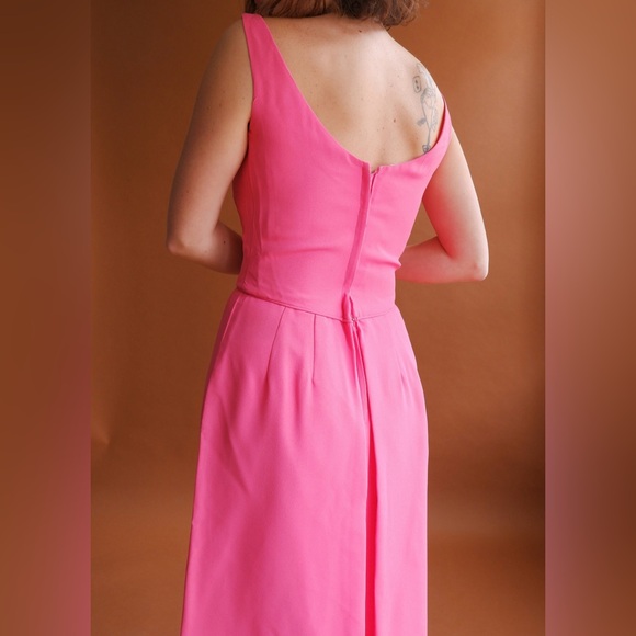 Vintage 60s Bubblegum Party Dress/ 1960s Low Back Sheath/ Size Small 25 - Picture 2 of 3